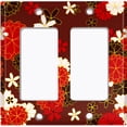 thumbnail image 6 of Metal Light Switch Plate Cover Japanese Sakura Flower Pattern Maroon Wallpaper FLW046, 6 of 13