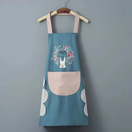 

Kitchen Household Cooking Apron Wipe Hand Apron Oil-proof Waterproof Hand-wiping Men Women Adult Waist Fashion Coffee Overalls (Green)