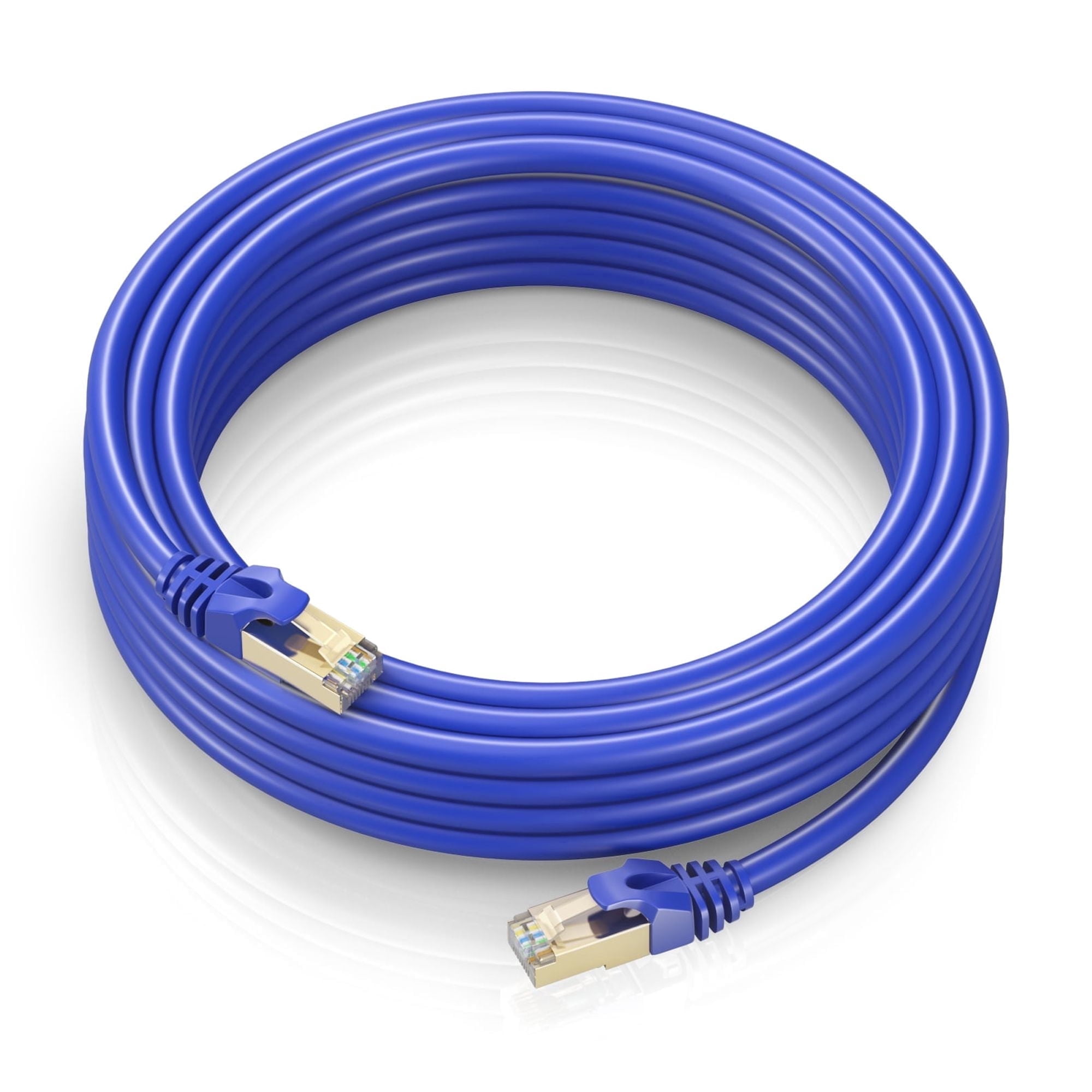 Cat 7 Ethernet Cable 100 ft - High-Speed Cat7 Internet & Network LAN Patch Cables, RJ45 Connectors - Perfect for Gaming, Streaming, and More (Blue)