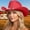 Red, variant on Product Category Cowboy Hat | Sparkling Rhinestone Wide Brim Western Style Sun Travel Accessory for Casual Home Leisure