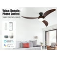 thumbnail image 4 of Sofucor 52 Inch Low Profile Ceiling Fan with Light, Quiet DC Motor, 3 Wood Blades, Remote Control, Flush Mount, 4 of 11
