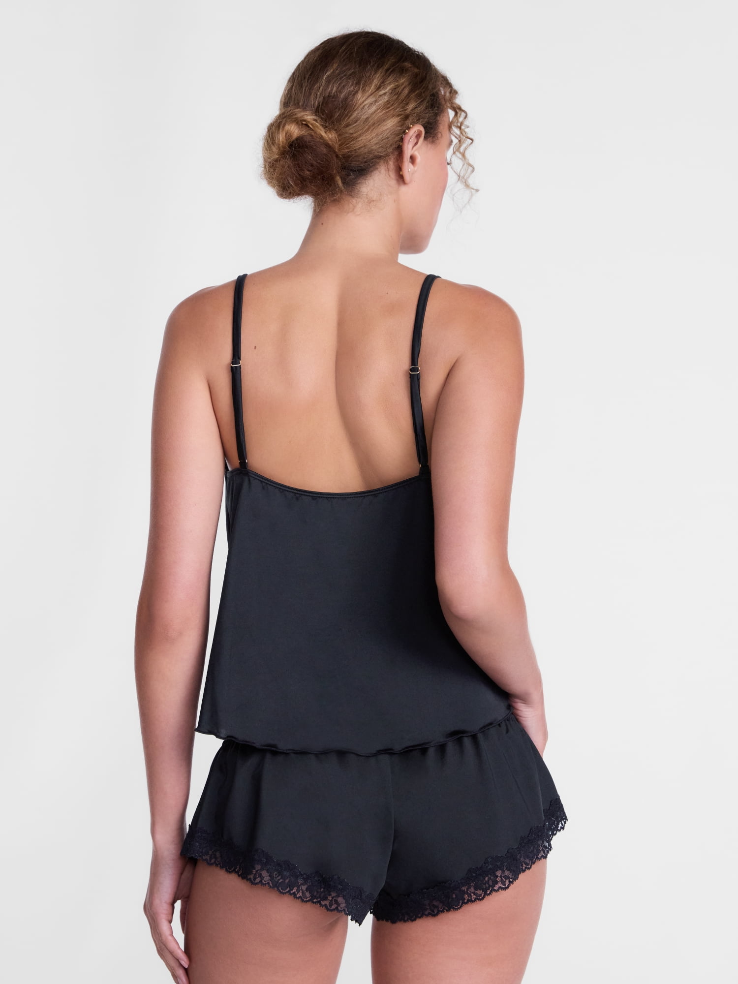 Joyspun Women's Shine and Lace Cami Set, Sizes XS-XXXL
