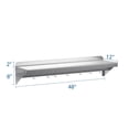 thumbnail image 2 of Towallmark Stainless Steel Shelf, NSF Commercial Shelf Wall Mounted, Wall Shelf Floating Shelving for Restaurant, Kitchen, Home, Hotel, 48 x 12 Inches Flat Surface with 7 Hooks, 2 of 7