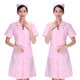 thumbnail image 3 of EeaseMX Uniforme rosa de manga corta para esteticista, enfermería, bata blanca de algodón, ropa de hospital, traje de cuello en V, traje de trabajo, bata de farmacia sin gorro ni pantalón - Talla S, 3 of 7