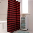 thumbnail image 4 of Rustic Red Black Buffalo Check Plaid Pattern Shower Curtain Bathroom Decorations (72x72), 4 of 6