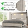 thumbnail image 3 of Roundhill Furniture Walcott Touch LED Lighting Panel Bed, Weathered Dusty-taupe Finish, Queen, 3 of 9
