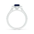 thumbnail image 2 of ANGARA Natural 2 Ct Oval Sapphire Halo Ring with Diamond Accents in 14K White Gold for Women (Size-9x7mm) | September Birthstone, Anniversary, Jewelry Gift for Women | Natural Blue Sapphire Ring, 2 of 11