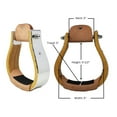thumbnail image 2 of Horse 5-1/2" Polished Stainless Steel Covered Wooden Western Saddle Stirrups 51224, 2 of 5