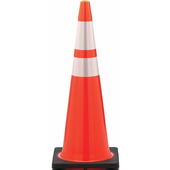 Traffic Cone, PVC, High-Intensity Prismatic, 36 in Height, 10 lb, Orange