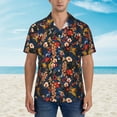 thumbnail image 2 of Pofeuu Orchids Flowers Print Hawaiian Shirt for Men Sleeves Casual Button Down Summer Beach Dress Shirts T-Shirts,Small, 2 of 7