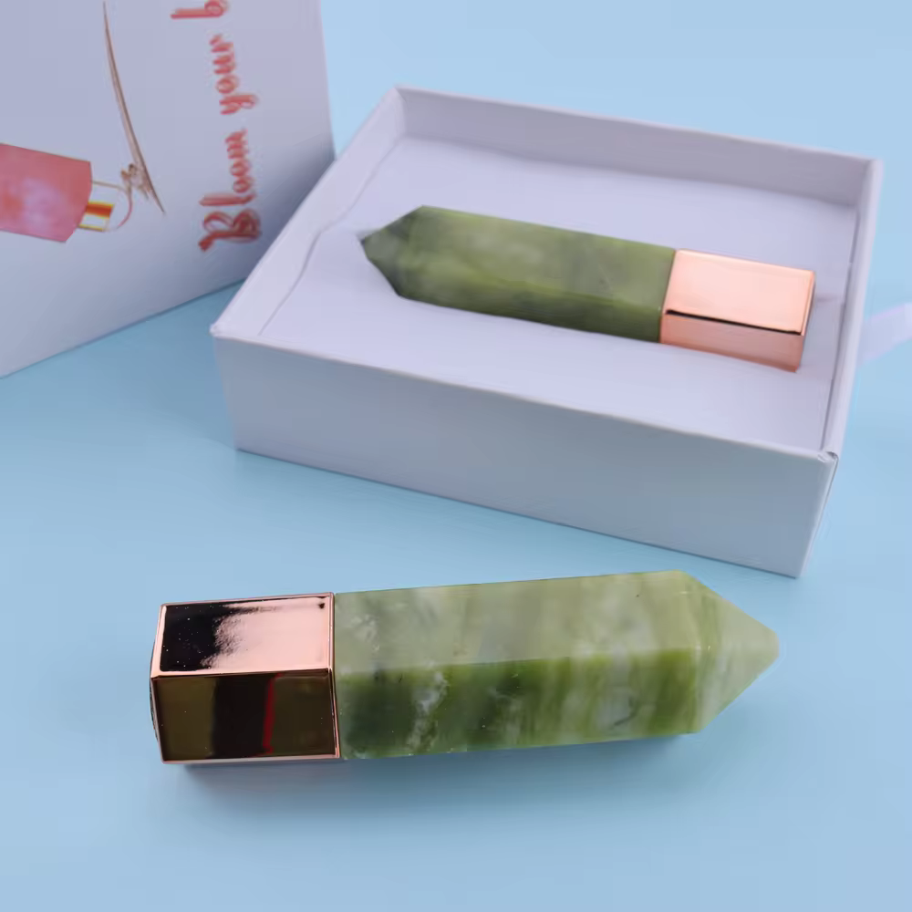 Green, variant on Innotech Jade Roller & Gua Sha, Face Roller, Facial Beauty Roller Skin Care Tools, Self Care Gift for Men Women, Massager for Face, Eyes, Neck, Relieve Fine Lines and Wrinkles