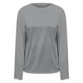 thumbnail image 5 of Womens Long Sleeve T Shirts Extra Large Tshirt Oversized Crewneck Basic Loose Top Casual FallGrey XL, 5 of 6