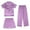 3PCS-Purple, variant on URMAGIC 4-14T Little Big Child Girl Boy Silk Satin Pajamas Short Sleeve 2PCS Sleepwear