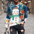 thumbnail image 4 of 2023 Automne Nouveaux Chandails à Manches Longues pour Hommes Imprimés Numériques Impression de Noël Coupe Ample Col Rond Chandail 3d Manches Longues, 4 of 5