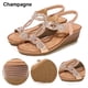 thumbnail image 5 of Zapatos para Verano Bohemio Punta Abierta Rhinestone Cómodo Las Mujeres, 5 of 9