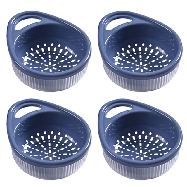 Hollow Drain Basket Kitchen Multifunctional Double-Layer Fruit and Vegetable Portable Basket Kitchen Storage D