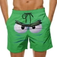 thumbnail image 1 of Casual Shorts For Everyday Leisure With Distinctive Face Print Design Lightweight Comfort Ideal For Spring Summer Outdoor Streetwear, 1 of 6