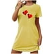 thumbnail image 2 of Camisón corto de San Valentín para mujer, talla grande, estampado en el pecho, cuello redondo, manga corta, 2 of 3