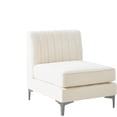thumbnail image 2 of Meridian Furniture Alina Cream Velvet Armless Chair, 2 of 9