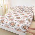thumbnail image 4 of jejeloiu Earthy Mandala Queen Sheets For Men Women,Boho Print Queen Sheet Sets,Red Blue Beige,4pcs,1 Flat Sheet, 1 Fitted Sheet and 2 Pillowcases, 4 of 6