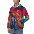 thumbnail image 3 of Uemuo Colorful Abstract Swirls for Men's Fashion Full-zip Hoodies & Sweatshirts with Kangaroo Pocket, Zip-up Hooded Sweatshirt, Moisture Wicking & Breathable-Medium, 3 of 5