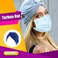 thumbnail image 1 of Langgg Couvre-Chefs Style Simple Confortable Premium Matériel Couleurs Assorties avec des Boutons Muslim Style Élasticité Femmes Bandeaux Femmes Bleu Saphir, 1 of 5