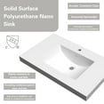 thumbnail image 3 of 25" One-Piece Integrated Vanity Top & Sink – Matte White Solid Resin, Single Faucet Hole, For Floating Vanities, 3 of 4