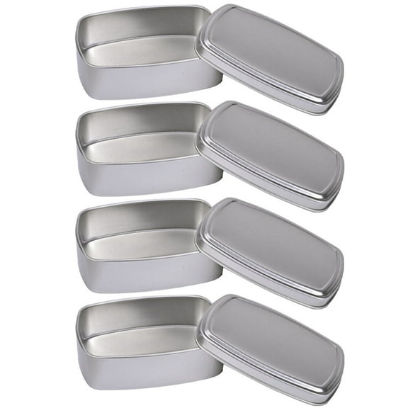 Hemobllo 4Pcs Small Aluminum Storage Boxes Lightweight Metal Cans with Lid