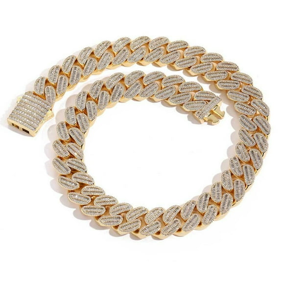 Solid Thick Miami Cuban Link Chain for Men, Width 20mm Iced Out Mens Cuban Chain, Extra Shiny Big Hip Hop Cuban Link Chain Necklace, 16-24 Inch - Gift Box Included