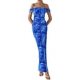 thumbnail image 3 of PRETTYGARDEN Women's Floral Maxi Dress 2025 Summer Off Shoulder Mesh Elegant Cocktail Party Ruched Bodycon Dresses, 3 of 6