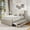 Beige, variant on Harper & Bright Designs Full Size Platform Bed with Trundle and 3 Storage Drawers, Linen Upholstered Ful Bed Frame with Headboard for Boys Girls Adults, Beige