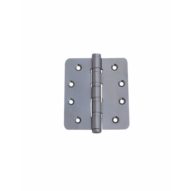 Charnière de Porte en Laiton 4′′x4′′x4mm – Nickel Satiné Noir Mat et Chrome/ Roulement à Billes Robuste / Embout Plat / Pièce Unique
