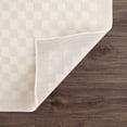 thumbnail image 4 of Hauteloom Gaiwan Living Room, Bedroom Machine Washable Area Rug - Square Piles, Checkered - White, Cream - 6'7" x 9', 4 of 12
