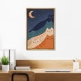 thumbnail image 4 of Framed Canvas Print Wall Art Whimsical Cats on a Moonlit Night Kitty Art for Nursery Decor - 16"x24" NATURAL, 4 of 7