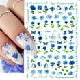 thumbnail image 5 of 6 Sheets Flower Nail Art Stickers, Spring Rose Nail Decals 3d Self Adhesive Design Charm, 5 of 5