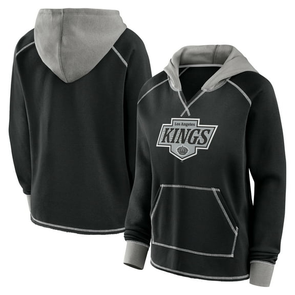 Women's Logo Athletic Black Los Angeles Kings Hit It French Terry Full-Zip Hoodie