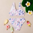 thumbnail image 6 of REORIAFEE Girls 2 Piece Swimsuit Sets Sport Tankni Top and Bikini Bottom Watercolor Print Beachwear Swimwear Wide Strap Bathing Suits High Waist Quick Dry 2024 Fashion Clothing, 6 of 7