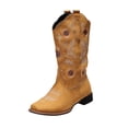 thumbnail image 1 of Ferndule Botas de vaquero para mujer Botas occidentales de media pantorrilla Botas de tacón grueso Botas de vaquera de girasol vintage, 1 of 6