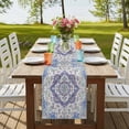 thumbnail image 4 of Table Runners 70 Inches Long Dress Scarves, Blue Purple Boho Farmhouse Coffee/Dining/Kitchen Table Decor, Holiday Table Runner, Vintage Abstract Art Floral Ethnic Tribe 13x70 Inch, 4 of 9