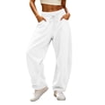 thumbnail image 2 of Sweatpants Women Zaewscy Women's Solid Color Elastic High Waist Wide Leg Sports Curved Knife Sweatpants With Casual Loose Jogging Pants With Pockets Sports Pants, 2 of 9