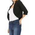 thumbnail image 2 of Women's Casual 3/4 Sleeve Bolero Open Front Cardigan Jacket, 2 of 6