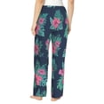 thumbnail image 3 of Pajama Pants Women, Tropic flower leaves Sweatpants Soft Sleep Lounge Pants, Casual PJ Bottoms Pants with Pockets, 3 of 5