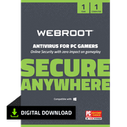 Webroot Antivirus for PC Gamers, 1 Devices, 1 Year Subscription  Windows/MacOS [Digital Download]