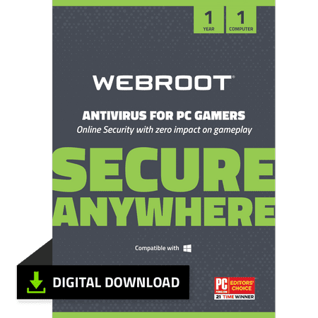 Webroot Internet Security Antivirus for Gamers | 1 Device | 1 Year | PC/Mac Digital (Best Internet Security Suite For Windows 7 64 Bit)