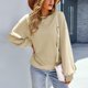 thumbnail image 3 of Women Top Fall Top Loose Pure Color Warm Crewneck for Daily Life ANGGREK Otros, 3 of 8
