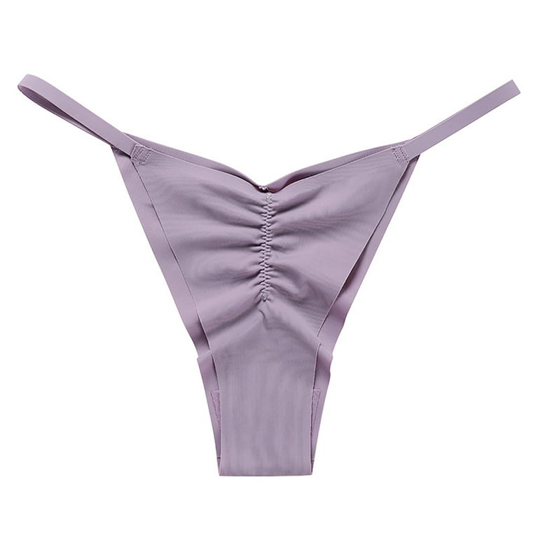 HUPOM Women Cotton Underwear Girls Underwear Briefs Activewear None Elastic  Waist Purple M
