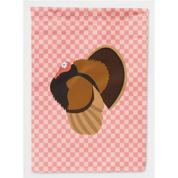 Bronze Turkey Pink Check Flag Garden Size