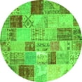 thumbnail image 1 of Ahgly Company Indoor Round Patchwork Green Transitional Area Rugs, 4' Round, 1 of 1