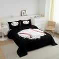 thumbnail image 3 of Erosebridal Baseball Print Comforter Sets, Watercolor Ball Comforters & Duvets, Sports Player Decor, 2pcs, 3 of 7