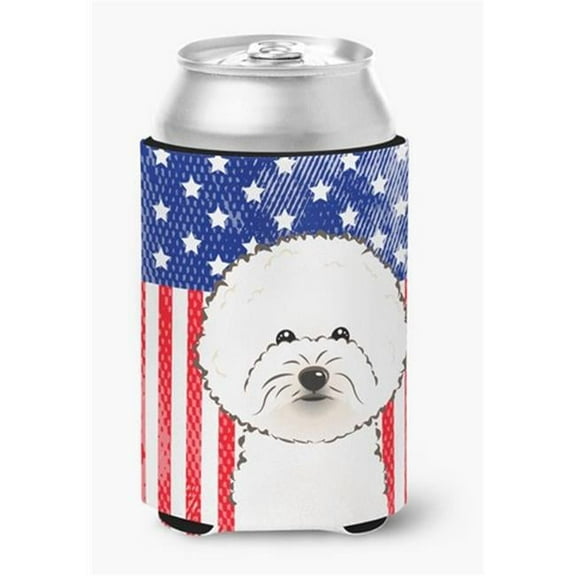American Flag & Bichon Frise Can or Bottle Hugger